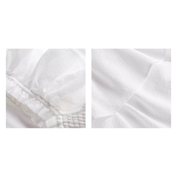 EXPRESS White colored Off the Shoulder Ruffle Tiered Dress, Size L NWT - Picture 12 of 13